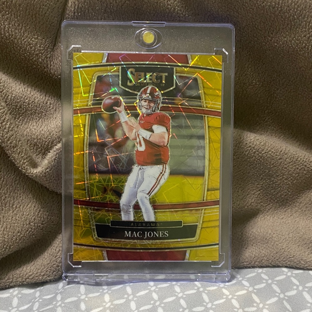 2022 Select Football Draft Picks Mac Jones Gold Laser Short Print!!!